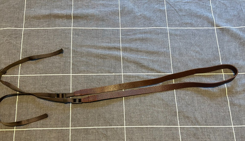 Brown leather camer strap - brown,