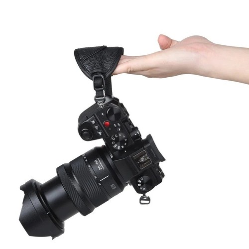 Leather wrist strap - strap, camera
