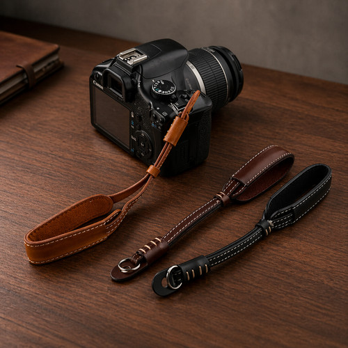 Leather camera wrist hand - leather,