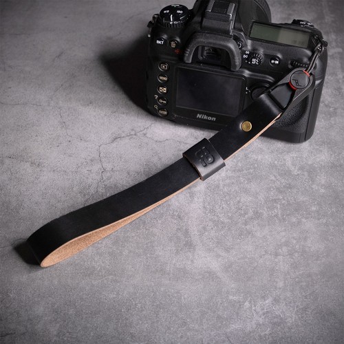 Leather camera wrist strap - camera,